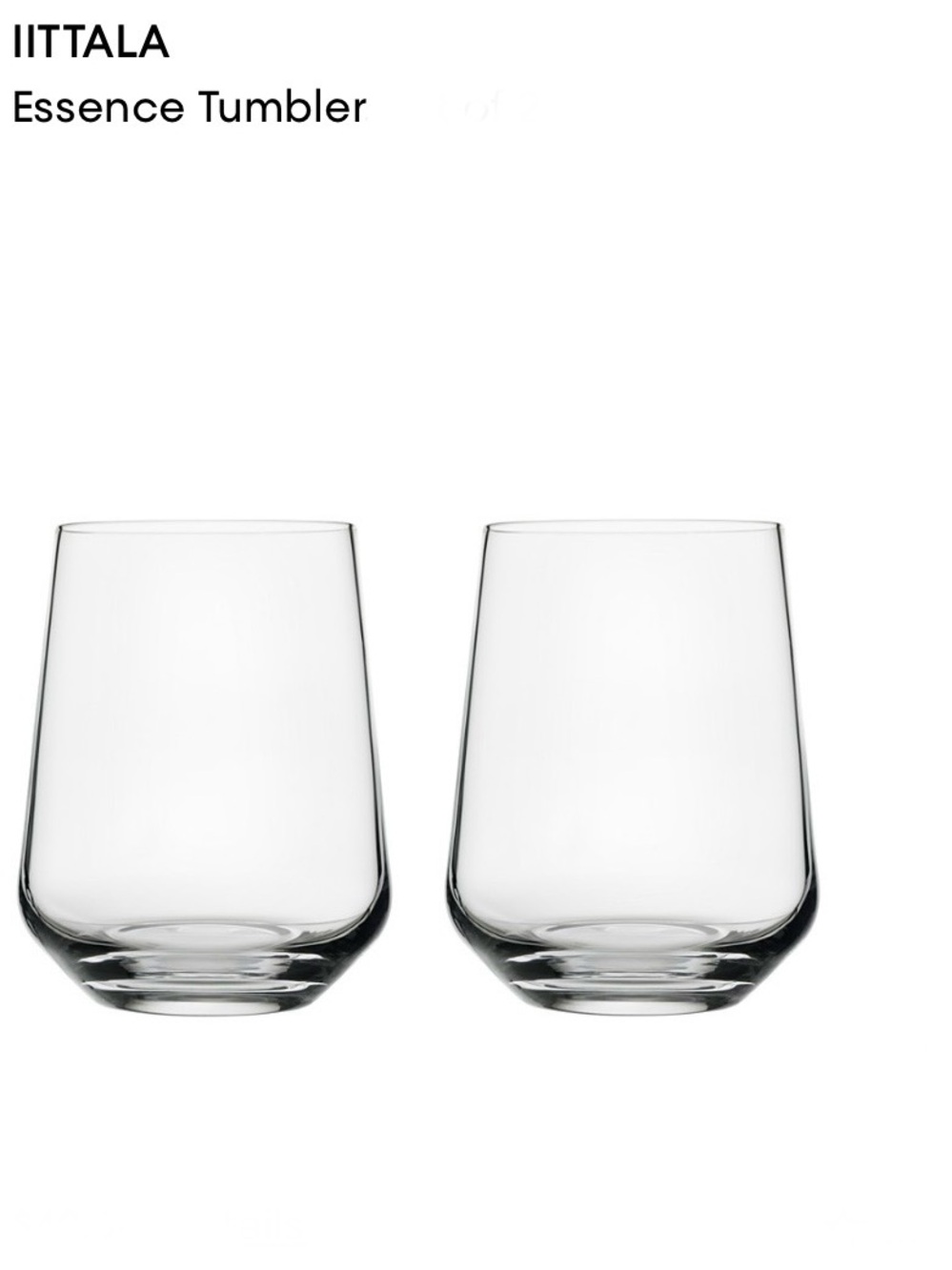 Iittala - Essence Tumbler x2 - 11.83 fl oz/35 cl - Clear - Like New
